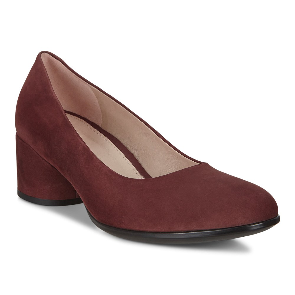 ECCO Womens Pumps Burgundy - Shape 35 Mod Block - FKO-390268